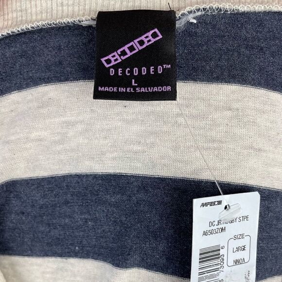 NWT Decoded Gray and Blue Striped Top Size L - Picture 5 of 6